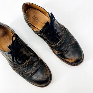 Bed Stu Black 10 Corsico Cobbler Series Leather Wingtip Shoes